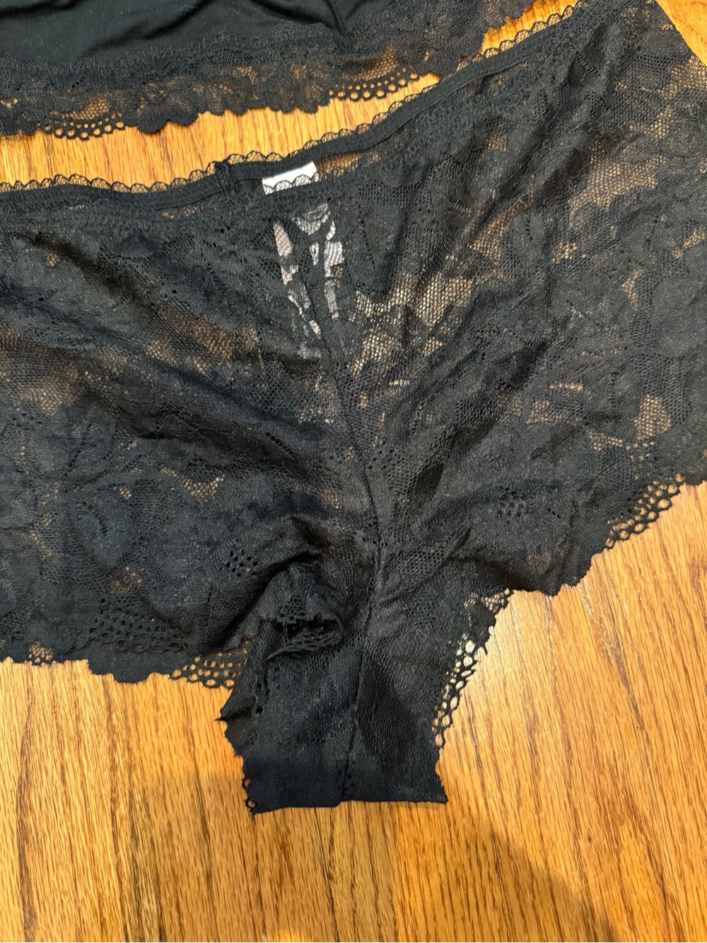 Victoria's Secret Black Lace Corset Top & Lace Boyshorts Set - Picture 3 of 5